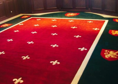 Full view of billiard room rug before table installation