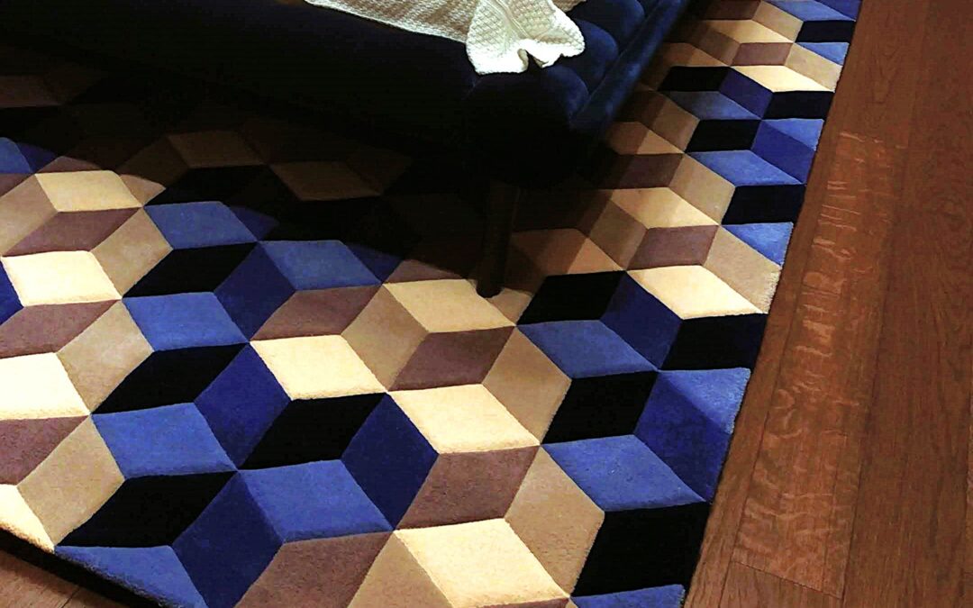 3D effect bedroom carpet in interior