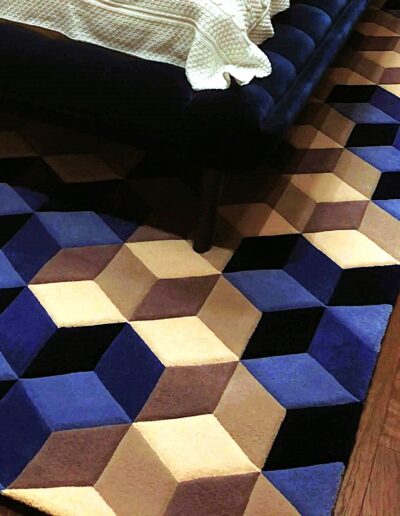 3D effect bedroom carpet in interior