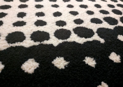 Black white wool rug Marilyn Monroe detail