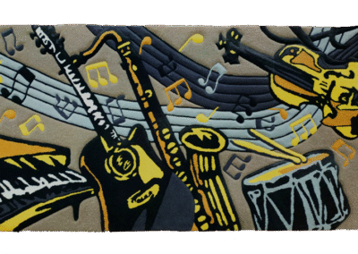 Musical instruments rug designed and manufactured by Carpet Studio