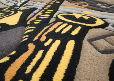 Close-up of a carved instrument pattern