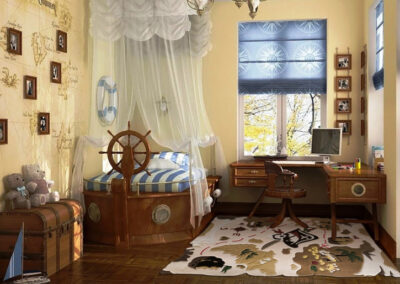 Pirate Map Rug in kids’ room interior