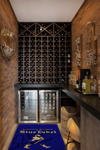 Vertical interior view of Johnnie Walker Blue Label rug