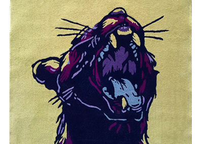 Black Panther Bagheera designer wool rug – top view