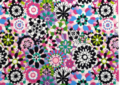 Pop art carpet with floral design - main view