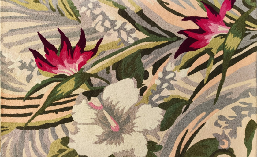 Floral rug with Hibiscus