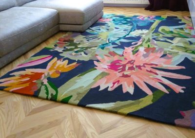 Flower Abstraction Rug in modern interior