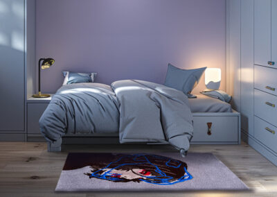 Teen room with wool character rug