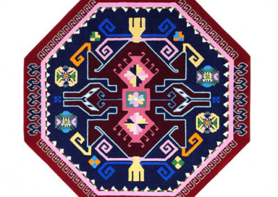 Handmade octagon rug in boho chic style