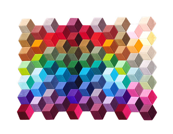 Multicolor 3D handmade rug – full view