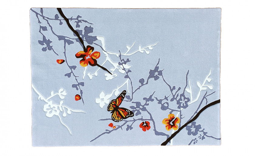 sakura and butterflies carpet