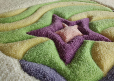 beaded girls rug curving