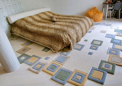 Bedroom rug geometric design handmade custom carpet