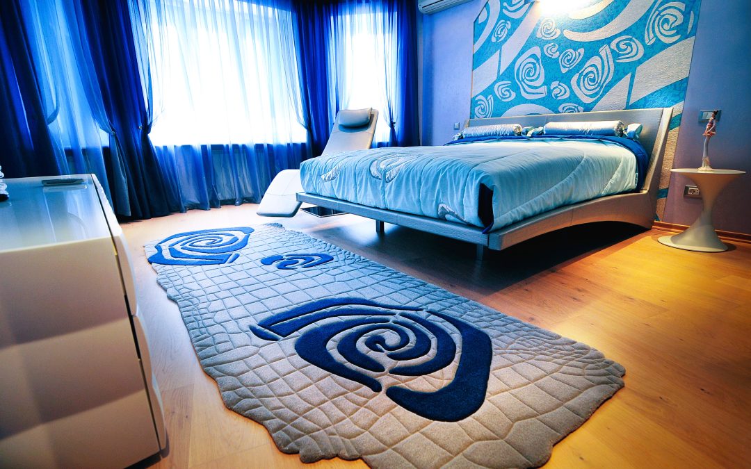 Grey Blue Rug Snake Skin Texture, Exclusive Design