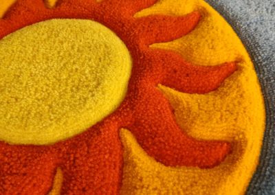 Sculptural carving of kids rug Galaxy