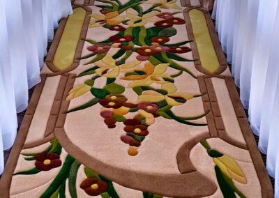 Long rug in hallway with floral ornament