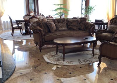 View of the dining area rug Exclusive from the lounge area