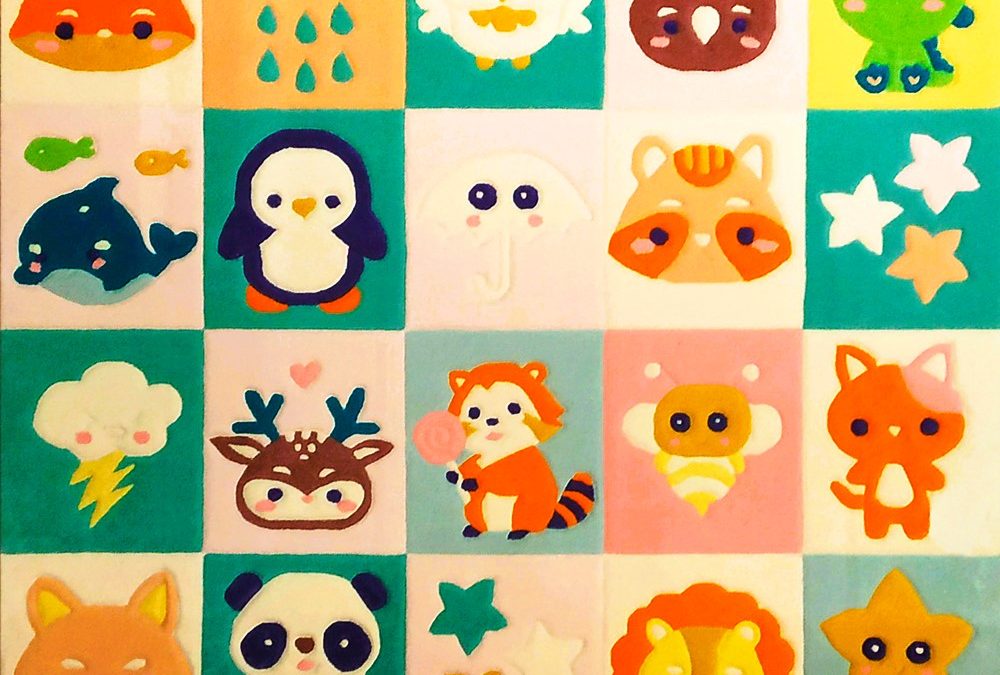 Handmade baby rug from British wool - full view