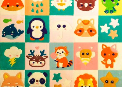 Handmade baby rug from British wool - full view