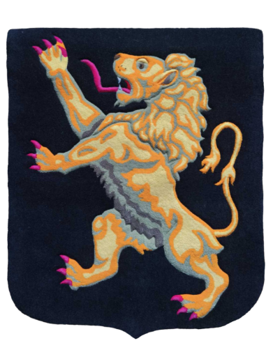 Вид ковра Брабантский лев – герб Бельгии целиком