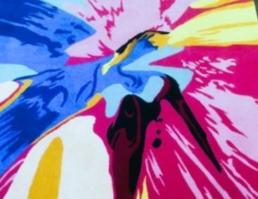 Side angle of the Paint Splash Rug