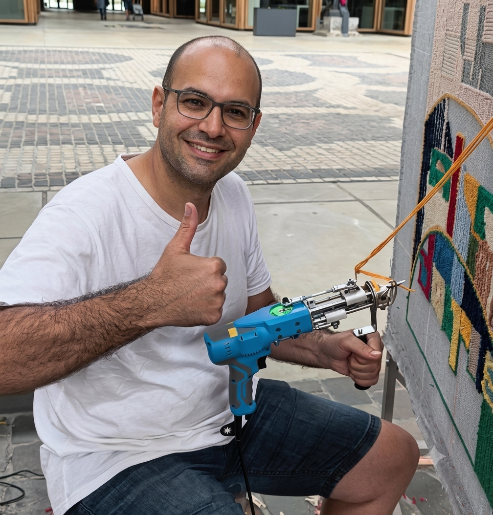 Tufting training in Brussels - learn to make handmade rugs