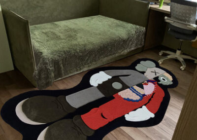 Carpet for children's room, unusual, "Hardcore". Carpet Studio offers a comprehensive service, from developing a unique, custom design to hand-tufting the finished carpet.