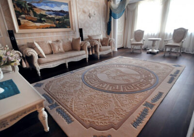 Versace living room carpet. Carpet studio for the production of custom carpets.